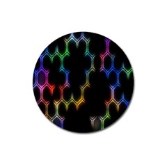 Grid Light Colorful Bright Ultra Magnet 3  (round) by Mariart