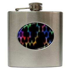 Grid Light Colorful Bright Ultra Hip Flask (6 Oz)