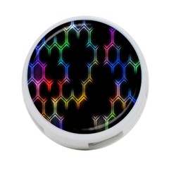 Grid Light Colorful Bright Ultra 4-port Usb Hub (one Side)