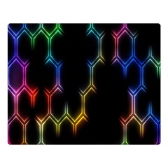 Grid Light Colorful Bright Ultra Double Sided Flano Blanket (large) 