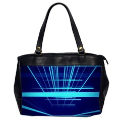 Grid Structure Blue Line Office Handbags (2 Sides)  by Mariart