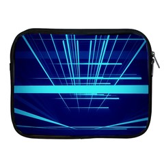 Grid Structure Blue Line Apple Ipad 2/3/4 Zipper Cases