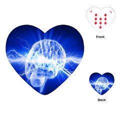 Lightning Brain Blue Playing Cards (heart)  by Mariart