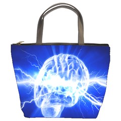 Lightning Brain Blue Bucket Bags by Mariart