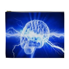 Lightning Brain Blue Cosmetic Bag (xl)
