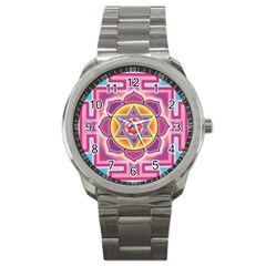 Kali Yantra Inverted Rainbow Sport Metal Watch by Mariart