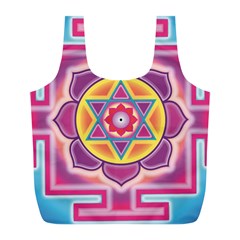 Kali Yantra Inverted Rainbow Full Print Recycle Bags (L) 