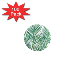 Jungle Fever Green Leaves 1  Mini Magnets (100 Pack) 