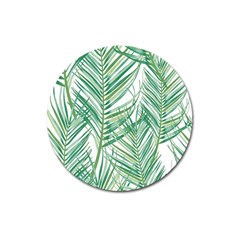 Jungle Fever Green Leaves Magnet 3  (round)