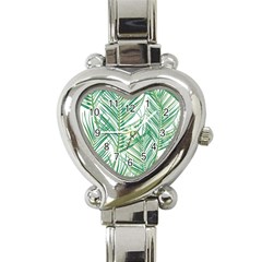 Jungle Fever Green Leaves Heart Italian Charm Watch by Mariart