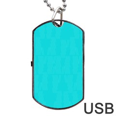 Line Blue Dog Tag Usb Flash (two Sides)