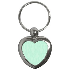 Line Blue Chevron Key Chains (heart)  by Mariart