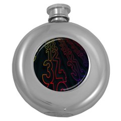 Neon Number Round Hip Flask (5 Oz) by Mariart