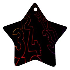 Neon Number Star Ornament (two Sides) by Mariart