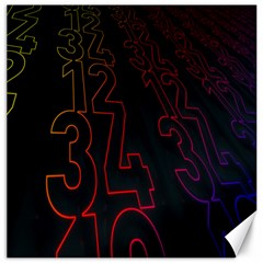 Neon Number Canvas 12  X 12  