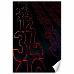 Neon Number Canvas 12  X 18   by Mariart