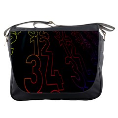 Neon Number Messenger Bags