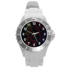 Neon Number Round Plastic Sport Watch (l) by Mariart