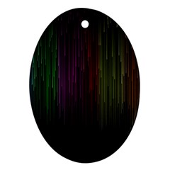 Line Rain Rainbow Light Stripes Lines Flow Ornament (oval)