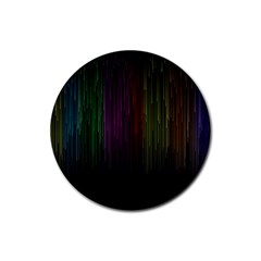 Line Rain Rainbow Light Stripes Lines Flow Rubber Coaster (round) 