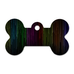 Line Rain Rainbow Light Stripes Lines Flow Dog Tag Bone (two Sides) by Mariart