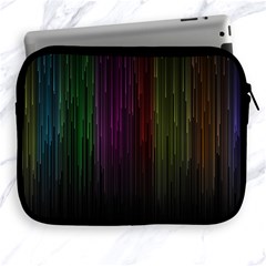 Line Rain Rainbow Light Stripes Lines Flow Apple Ipad 2/3/4 Zipper Cases by Mariart