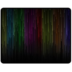 Line Rain Rainbow Light Stripes Lines Flow Double Sided Fleece Blanket (medium)  by Mariart