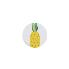 Pineapple Fruite Yellow Triangle Pink 1  Mini Buttons