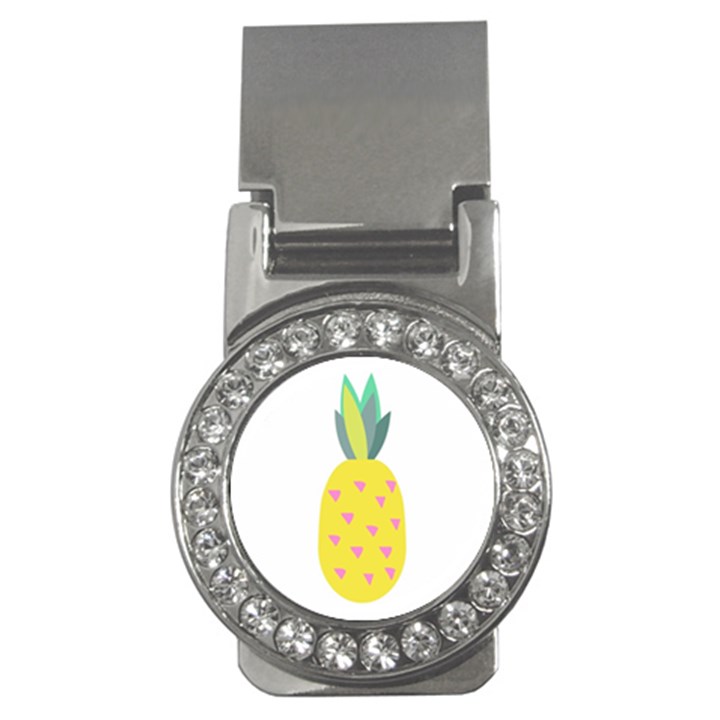 Pineapple Fruite Yellow Triangle Pink Money Clips (CZ) 