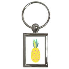 Pineapple Fruite Yellow Triangle Pink Key Chains (rectangle)  by Mariart