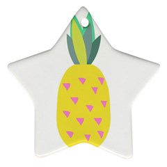 Pineapple Fruite Yellow Triangle Pink Star Ornament (two Sides) by Mariart