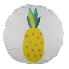 Pineapple Fruite Yellow Triangle Pink Large 18  Premium Round Cushions