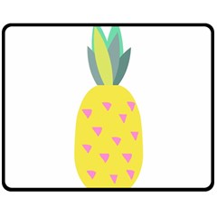 Pineapple Fruite Yellow Triangle Pink Double Sided Fleece Blanket (medium) 