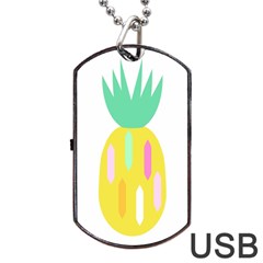 Pineapple Fruite Yellow Triangle Pink White Dog Tag Usb Flash (one Side) by Mariart