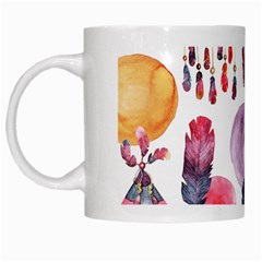 Boho Tribal Watercolor White Pattern White Mugs