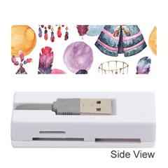 Boho Tribal Watercolor White Pattern Memory Card Reader (stick)  by paulaoliveiradesign