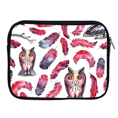 Boho Owl And Feather White Pattern Apple Ipad 2/3/4 Zipper Cases by paulaoliveiradesign