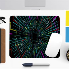 Colorful Geometric Electrical Line Block Grid Zooming Movement Large Mousepads by Mariart