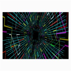 Colorful Geometric Electrical Line Block Grid Zooming Movement Large Glasses Cloth (2-side) by Mariart