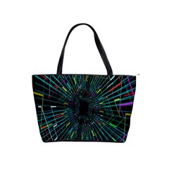 Colorful Geometric Electrical Line Block Grid Zooming Movement Shoulder Handbags by Mariart