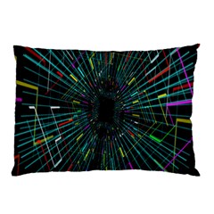 Colorful Geometric Electrical Line Block Grid Zooming Movement Pillow Case (two Sides)