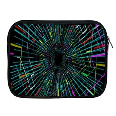 Colorful Geometric Electrical Line Block Grid Zooming Movement Apple Ipad 2/3/4 Zipper Cases