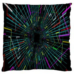Colorful Geometric Electrical Line Block Grid Zooming Movement Standard Flano Cushion Case (one Side) by Mariart