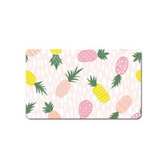 Pineapple Rainbow Fruite Pink Yellow Green Polka Dots Magnet (name Card) by Mariart