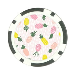 Pineapple Rainbow Fruite Pink Yellow Green Polka Dots Poker Chip Card Guard