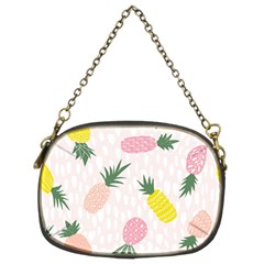 Pineapple Rainbow Fruite Pink Yellow Green Polka Dots Chain Purses (two Sides)  by Mariart