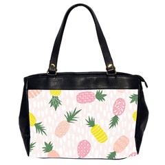 Pineapple Rainbow Fruite Pink Yellow Green Polka Dots Office Handbags (2 Sides)  by Mariart