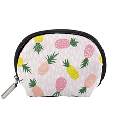 Pineapple Rainbow Fruite Pink Yellow Green Polka Dots Accessory Pouches (small)  by Mariart