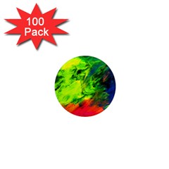Neon Rainbow Green Pink Blue Red Painting 1  Mini Magnets (100 Pack)  by Mariart