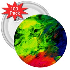 Neon Rainbow Green Pink Blue Red Painting 3  Buttons (100 Pack) 